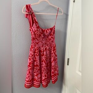 Francesca's Red Dress with Pink Floral Print